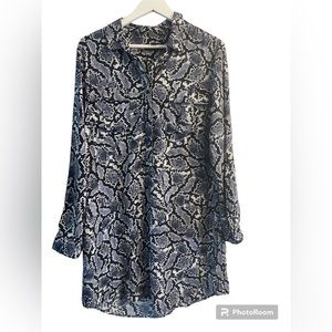 Banana Republic Women’s Python Button Down Dress Size 14 EUC.